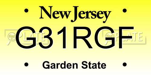 G31RGF New Jersey License Plate