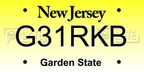 G31RKB New Jersey License Plate