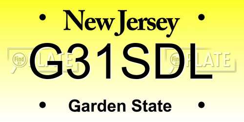 G31SDL New Jersey License Plate