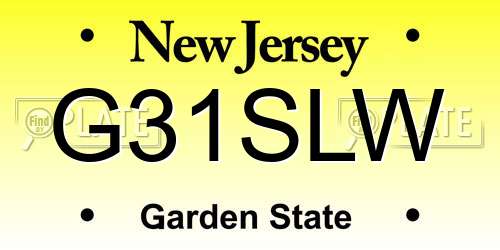 G31SLW New Jersey License Plate
