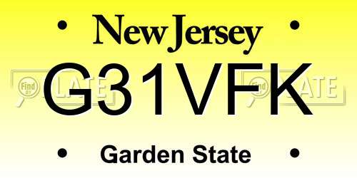 G31VFK New Jersey License Plate