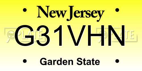 G31VHN New Jersey License Plate