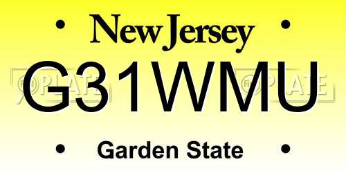 G31WMU New Jersey License Plate