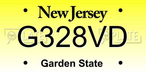G328VD New Jersey License Plate
