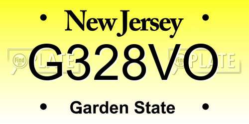 G328VO New Jersey License Plate