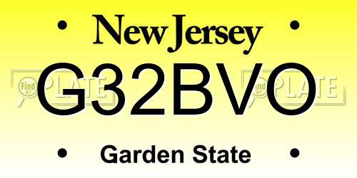 G32BVO New Jersey License Plate