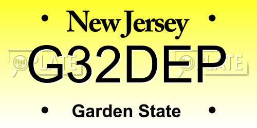 G32DEP New Jersey License Plate