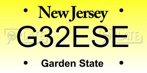 G32ESE New Jersey License Plate