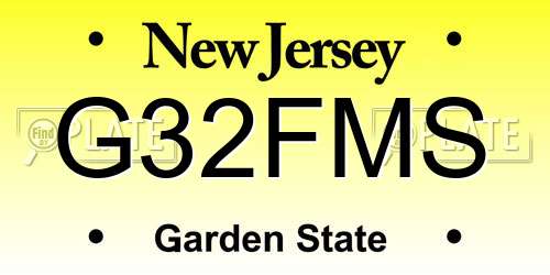 G32FMS New Jersey License Plate