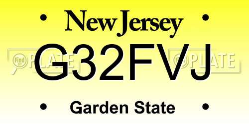 G32FVJ New Jersey License Plate