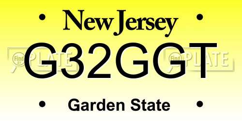 G32GGT New Jersey License Plate