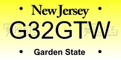 G32GTW New Jersey License Plate