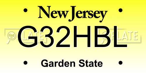 G32HBL New Jersey License Plate