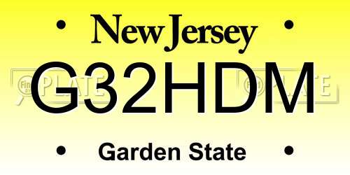 G32HDM New Jersey License Plate