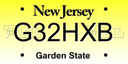 G32HXB New Jersey License Plate