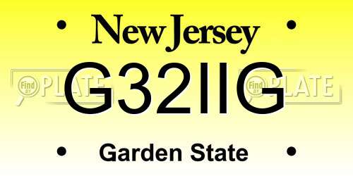 G32IIG New Jersey License Plate