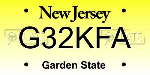G32KFA New Jersey License Plate