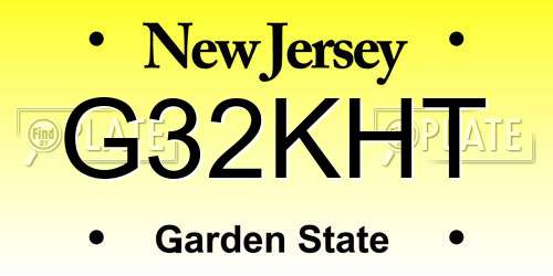 G32KHT New Jersey License Plate