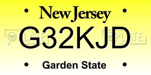 G32KJD New Jersey License Plate