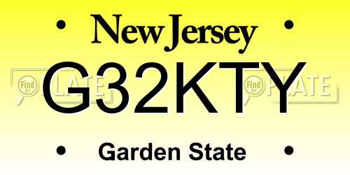 G32KTY New Jersey License Plate