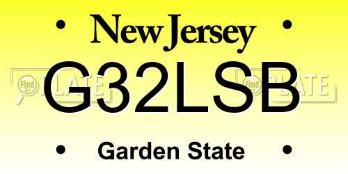 G32LSB New Jersey License Plate