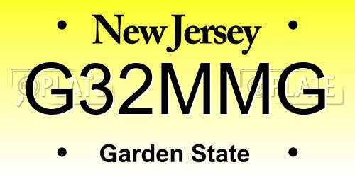 G32MMG New Jersey License Plate