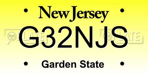 G32NJS New Jersey License Plate