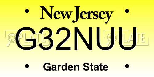 G32NUU New Jersey License Plate