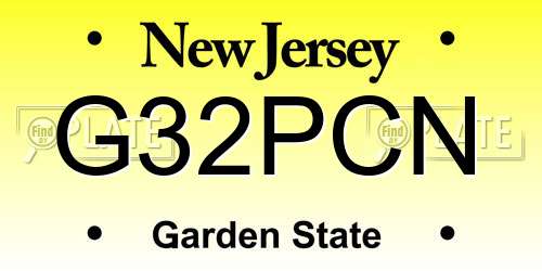 G32PCN New Jersey License Plate