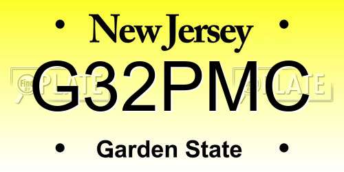 G32PMC New Jersey License Plate