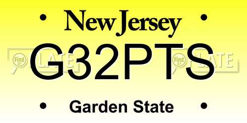 G32PTS New Jersey License Plate