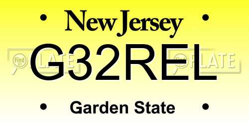 G32REL New Jersey License Plate