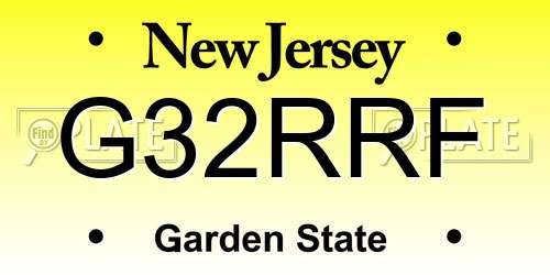 G32RRF New Jersey License Plate