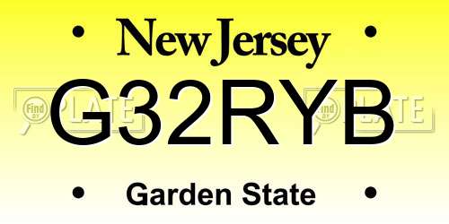 G32RYB New Jersey License Plate