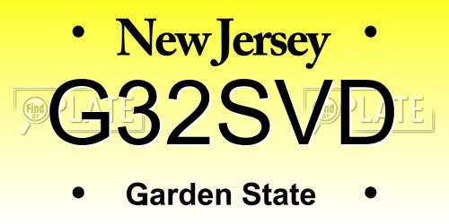 G32SVD New Jersey License Plate