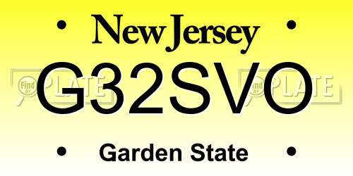 G32SVO New Jersey License Plate
