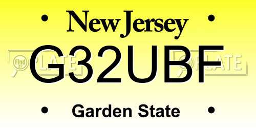 G32UBF New Jersey License Plate