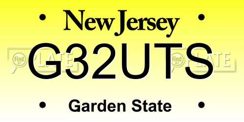 G32UTS New Jersey License Plate