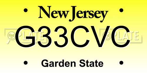 G33CVC New Jersey License Plate