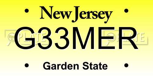 G33MER New Jersey License Plate