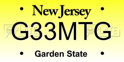 G33MTG New Jersey License Plate