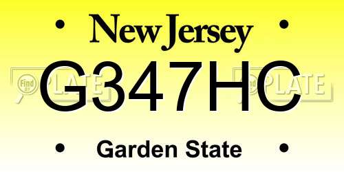 G347HC New Jersey License Plate