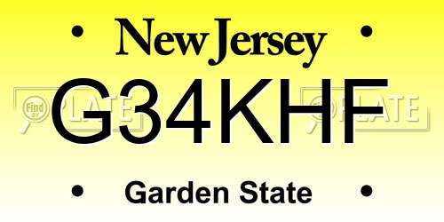 G34KHF New Jersey License Plate