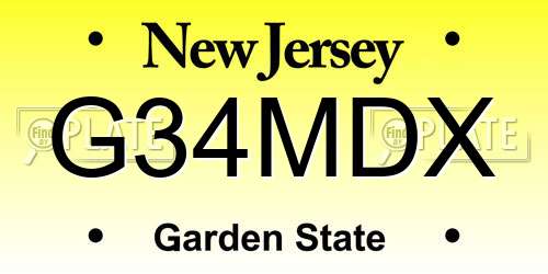 G34MDX New Jersey License Plate