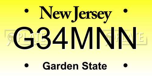 G34MNN New Jersey License Plate