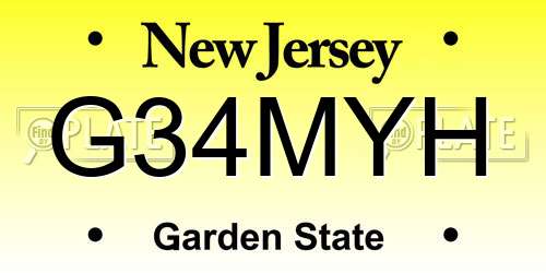 G34MYH New Jersey License Plate