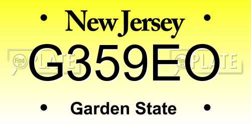 G359EO New Jersey License Plate