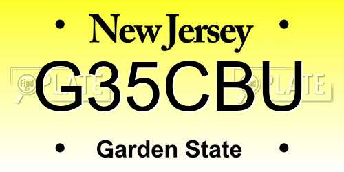G35CBU New Jersey License Plate