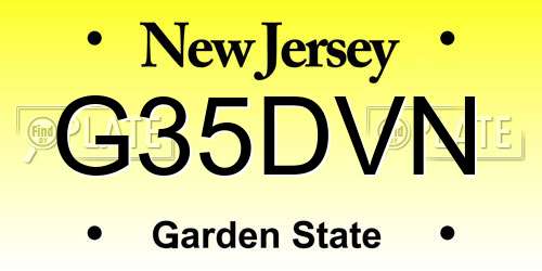 G35DVN New Jersey License Plate