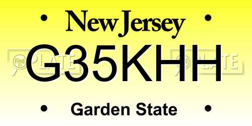 G35KHH New Jersey License Plate